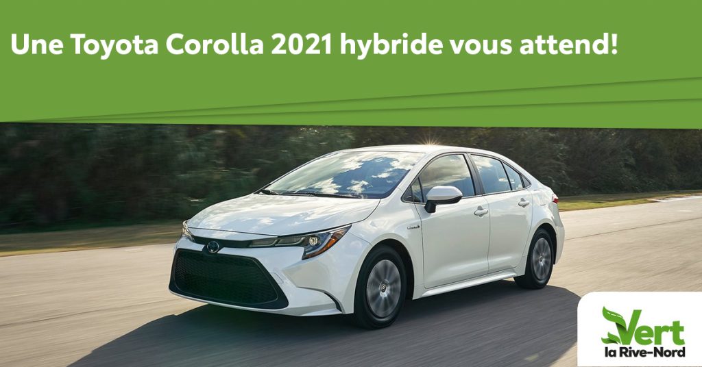 Une Corolla hybride blanche